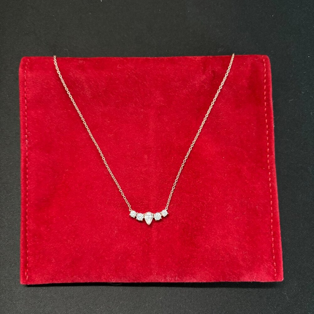 NADRI Rosegold  Cubic Zirconia Necklace Small Pear Center Bolo